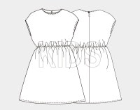 実物大型紙【No.1001】キッズ・衿ぐりギャザーノースリーブ