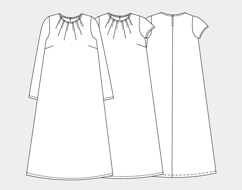 美品】小倉縞縞 コットン アシンメトリー 膝丈ワンピース 日本製 美品