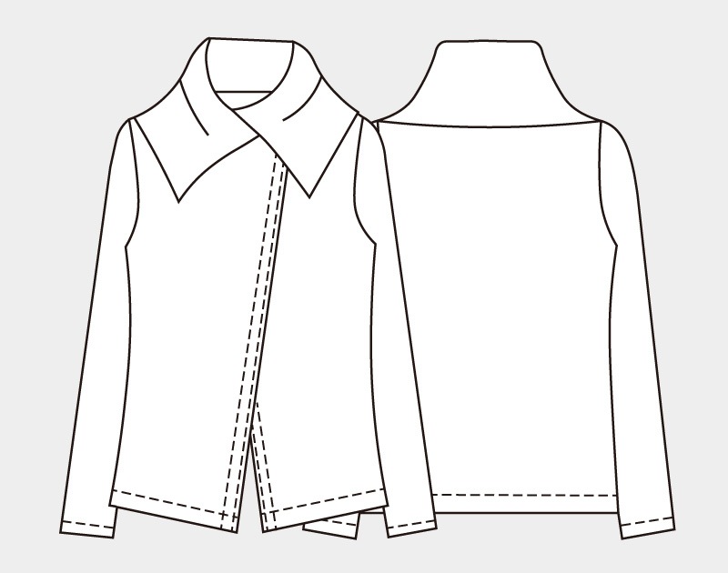 実物大型紙【No.239】変わり衿の重なりニット（ニット用）(SML・2L) [M