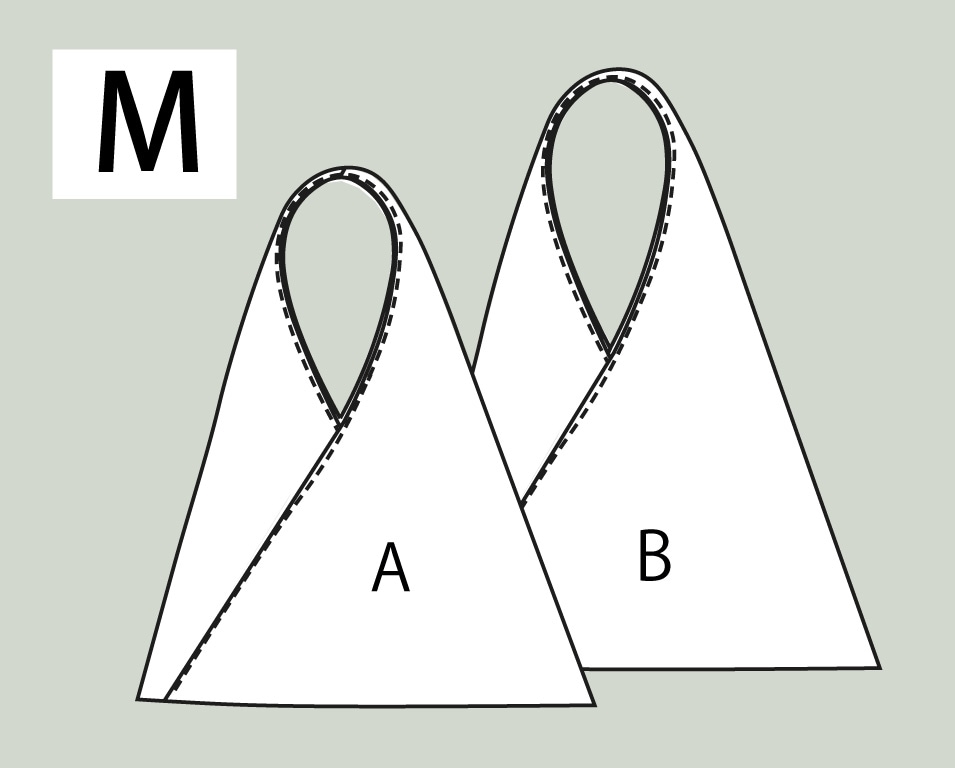寸法図【NO.30362】手紐続きのあずま風切替バッグ【M】 [M便 0/1]の