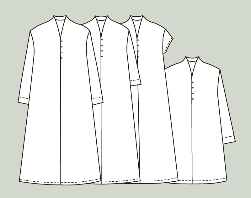 寸法図【NO.98】立ちあがり衿のボタンワンピース [M便 0/1]の通販
