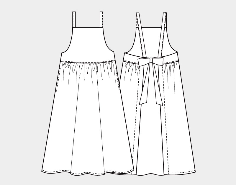 実物大型紙【No.734】ドレスエプロン(SML・2L) [M便 1/2]の通販