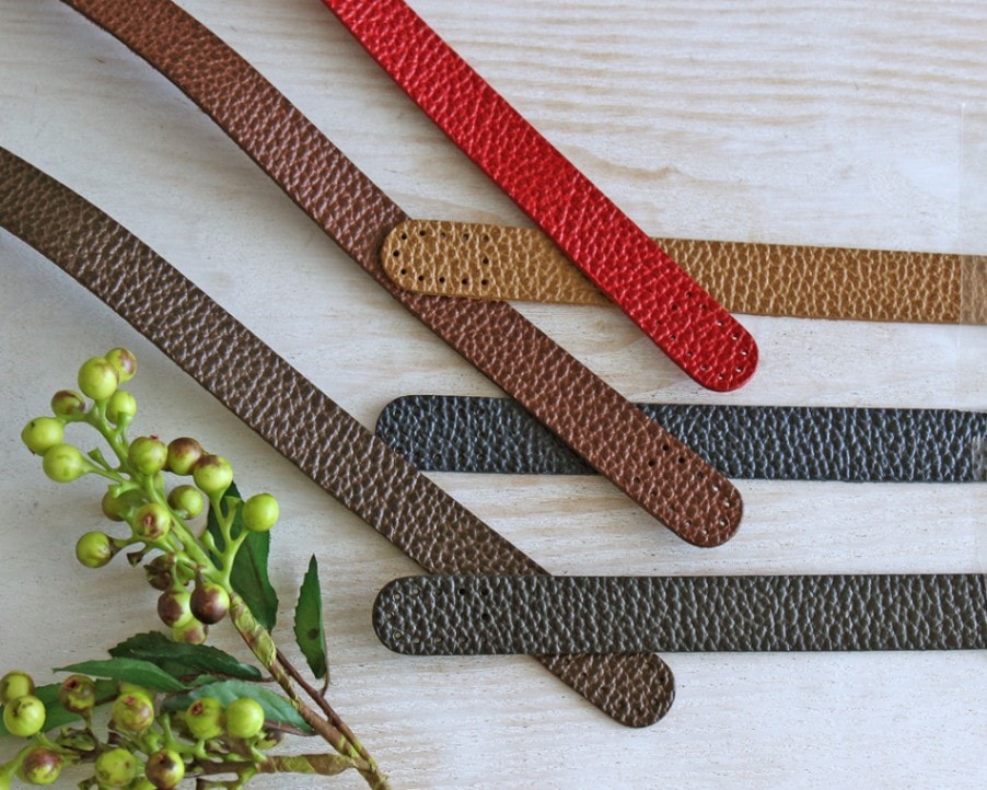 本革エンボスアンチック持ち手 2本組 約20mm幅x40cm [M便 1/3] [K] [99