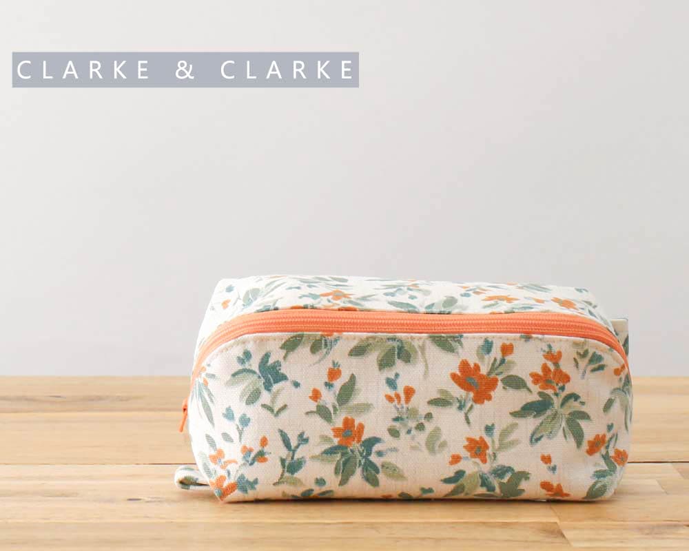 ☆【CLARKE & CLARKE】THETFORD/ Teal/Spice フルオープンポーチ(S