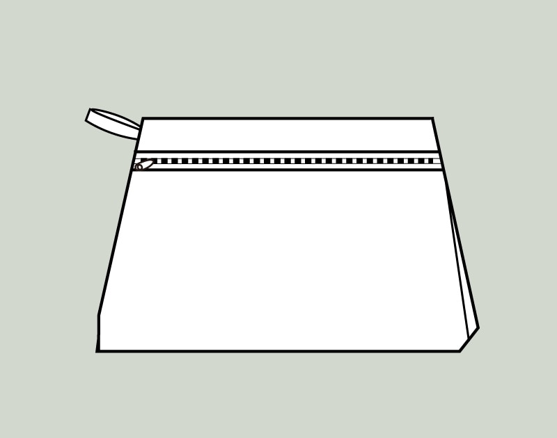 寸法図【NO.3438】ファスナー付き台形ポーチ [M便 0/1]の通販 | SWANY