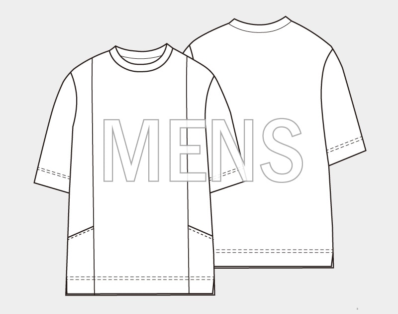 実物大型紙【No.2101】＜メンズ＞切替えポケットのオーバーサイズ