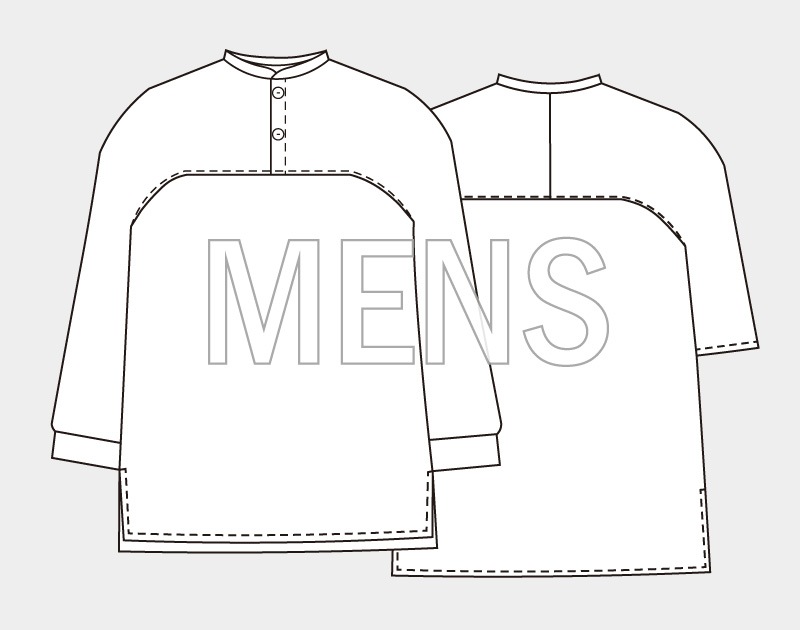 実物大型紙【No.2105】＜メンズ＞あきのある衿リブのオーバーサイズ