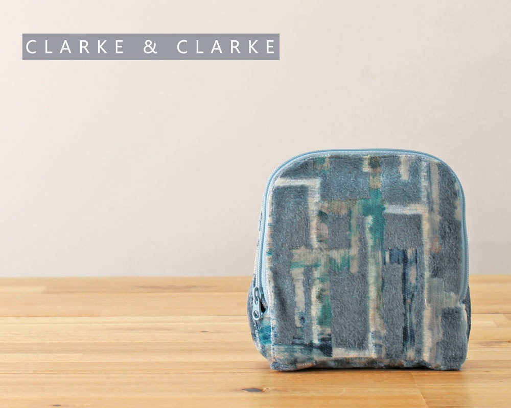 ☆【CLARKE & CLARKE】QUADRATA /Teal/Mineral アラウンドファスナー
