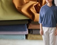 PD]【5mカット】＜シルケット加工＞強撚糸のコットン天竺ニット Alma