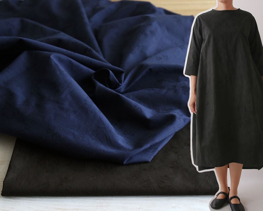 播州織＞コットンブロード・ジャガードファブリック Rose [M便 1/4]の