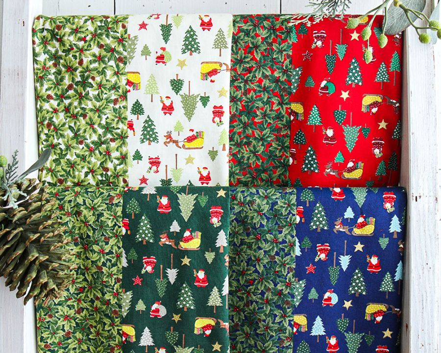 ストライプパッチワークデザインのクリスマスプリント