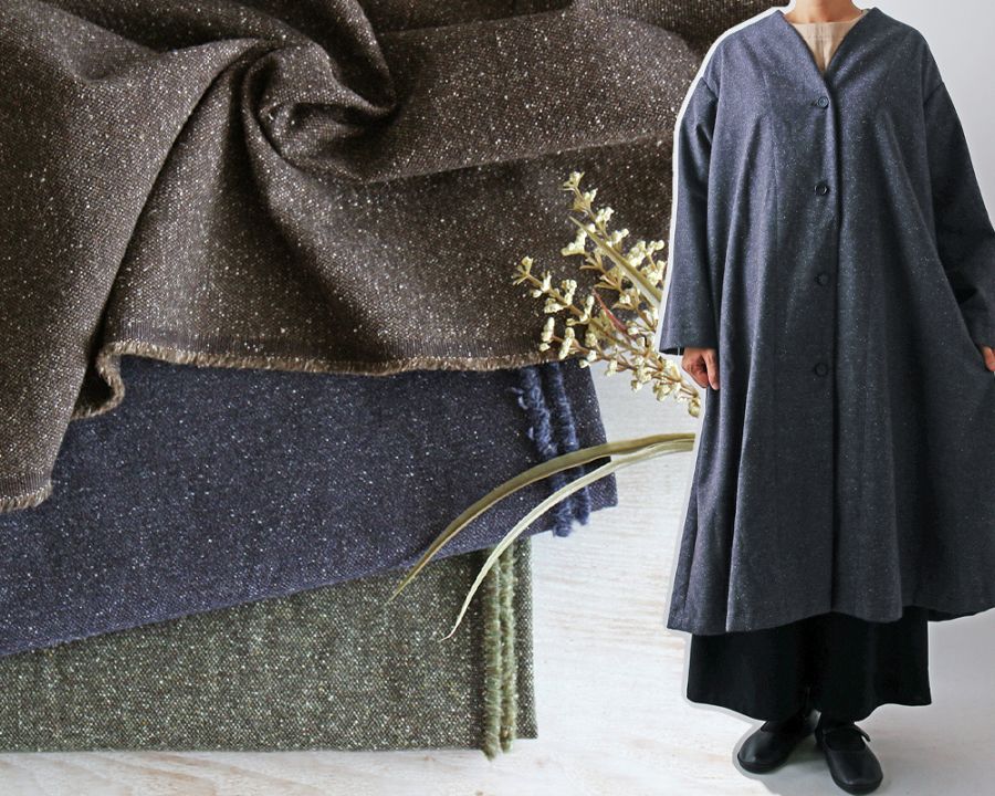 5mカット】＜岡山県産＞ジャズネップのコットンツイード Aleid [M便NG