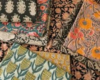 ぷりん様 ブロックプリントのコットンリネン・フランネル Darla [M便 1/4]の通販