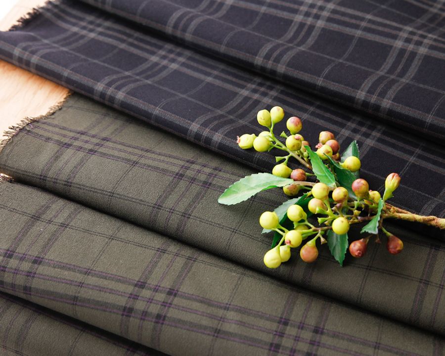 Made in 尾州】タータンチェックのストレッチクロス Alicia [M便 1/3