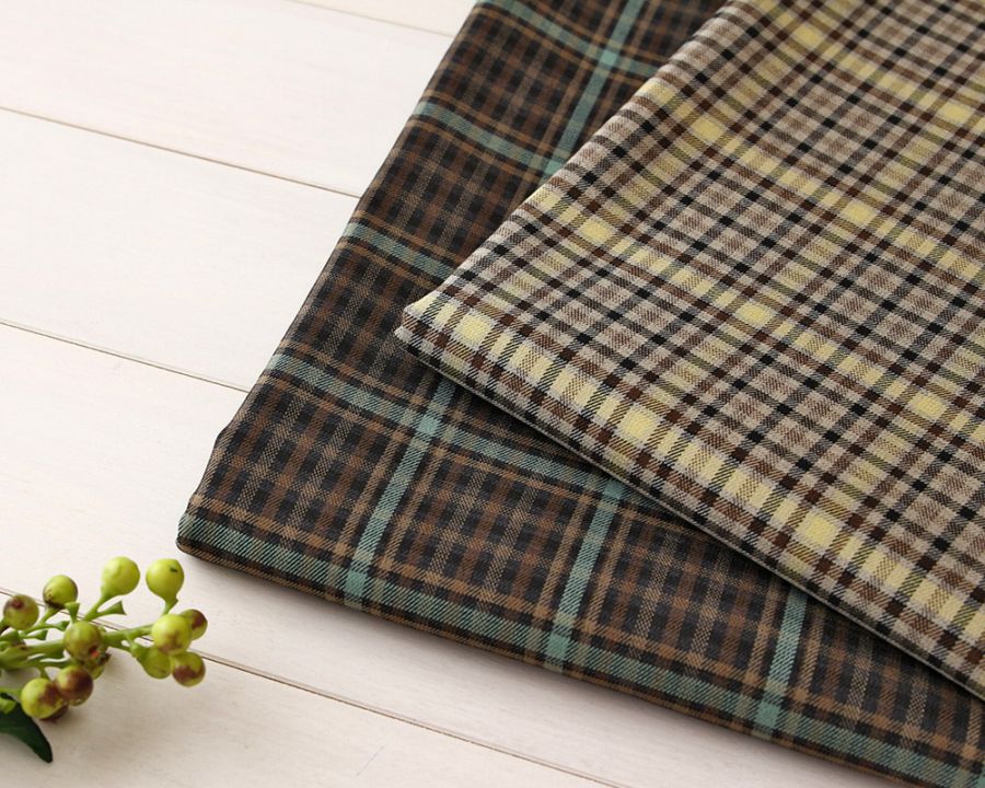 速乾ストレッチコンビネゾン　チェック38 5mカット】＜made in 尾州＞クラシックチェックのデザインストレッチ
