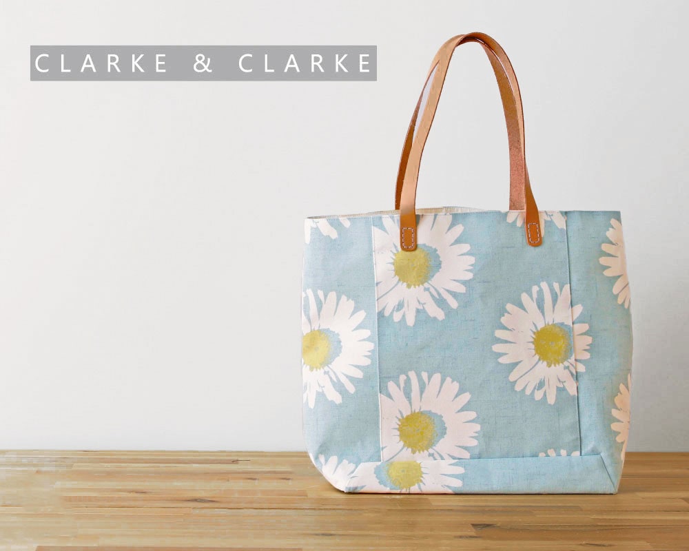 ☆【CLARKE & CLARKE】CAPRI /Mineral スラッシュポケット付きトート