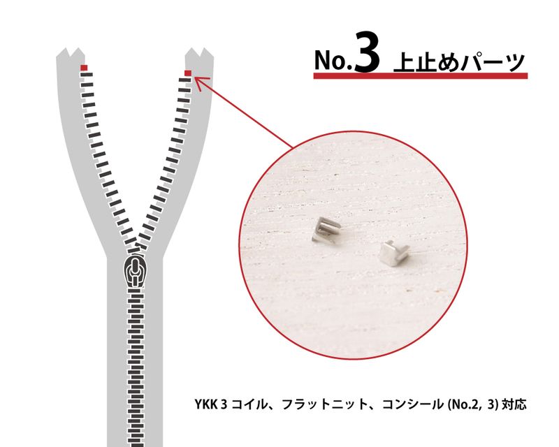 YKK�ե����ʡ��� No.3 ��3������ե����ʡ��ѡ׾�ߤ�ѡ��ġ�10�ĥ��åȡ�[M�� 0/1] [K] [3ERT]