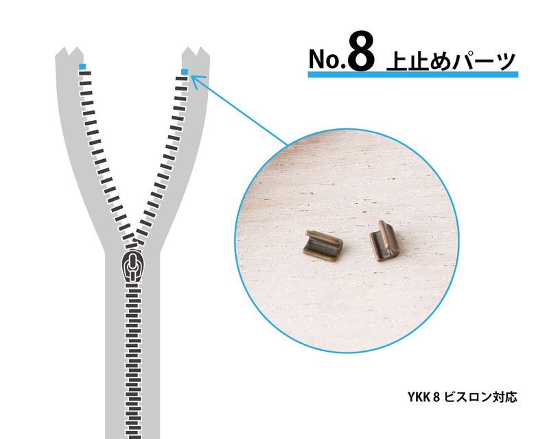 YKK�ե����ʡ��� No.8 ��8�ӥ�����ե����ʡ��ѡ׾�ߤ�ѡ��ġ�10�ĥ��åȡ�[M�� 0/1] [K] [8SGTD]