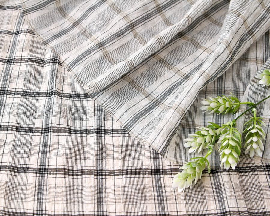 made in 新潟＞100%シルクのボイルチェック Edith [M便 1/4]の通販