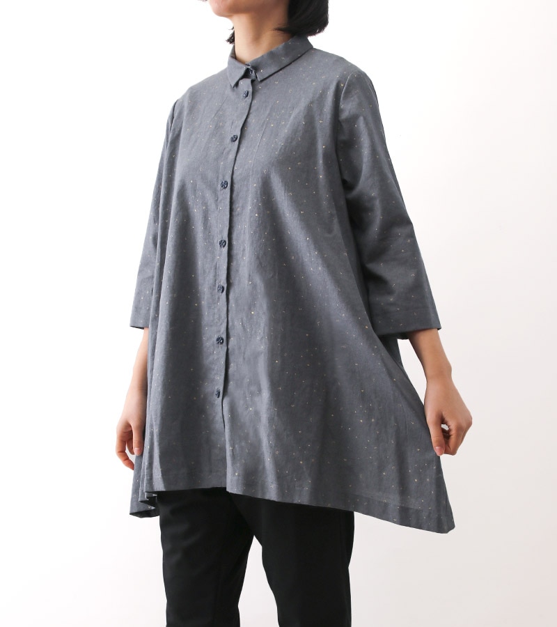 サンプル販売】テントラインシルエットの衿付ブラウス SAMPLE 3136 [M