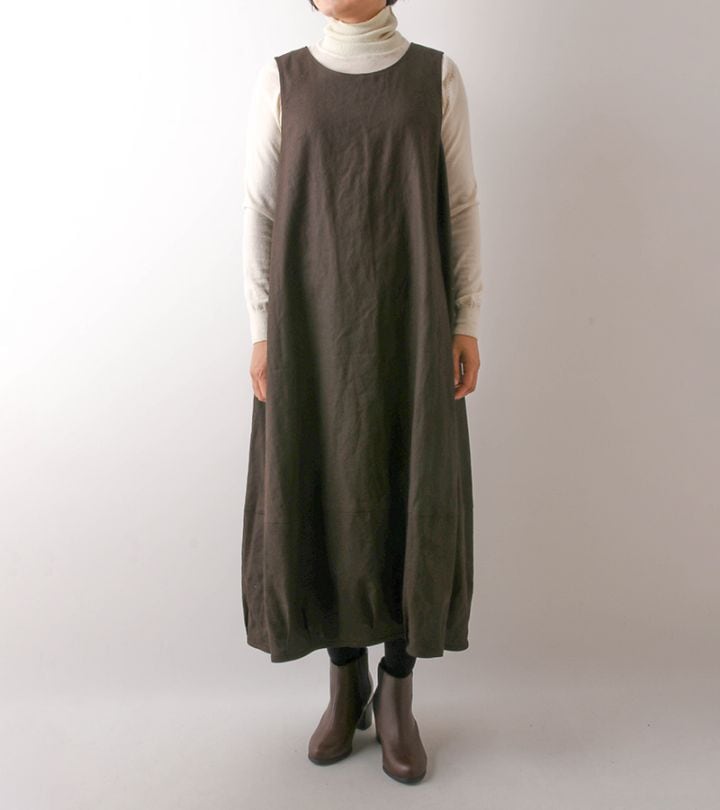 サンプル販売】裾タック入りバルーンジャンパースカート SAMPLE 3162