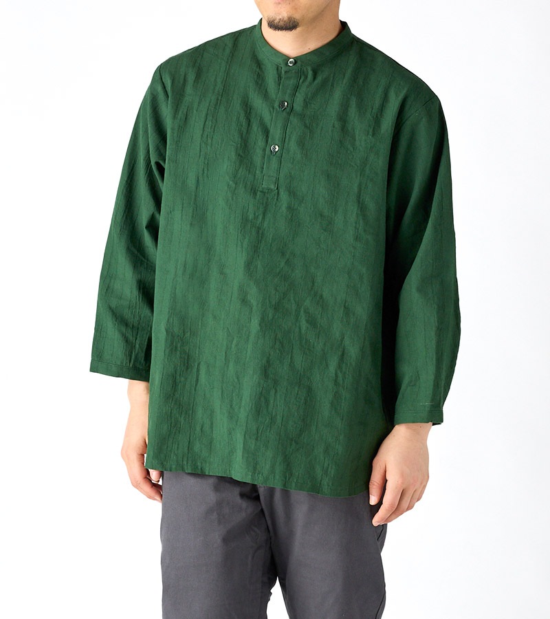 サンプル販売】＜メンズ＞前立てあきのスタンドカラーシャツ SAMPLE
