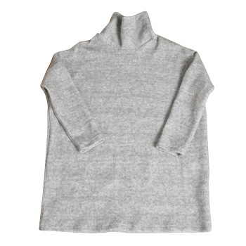 寸法図【NO.212】ハイネックのドロップショルダーチュニック（ニット用