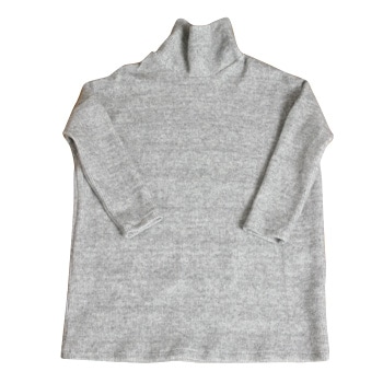 寸法図【NO.212】ハイネックのドロップショルダーチュニック（ニット用