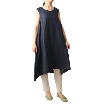 入荷nowオンラインストア 寸法図【NO.179】脇タック入りテントラインのノースリーブ トップス