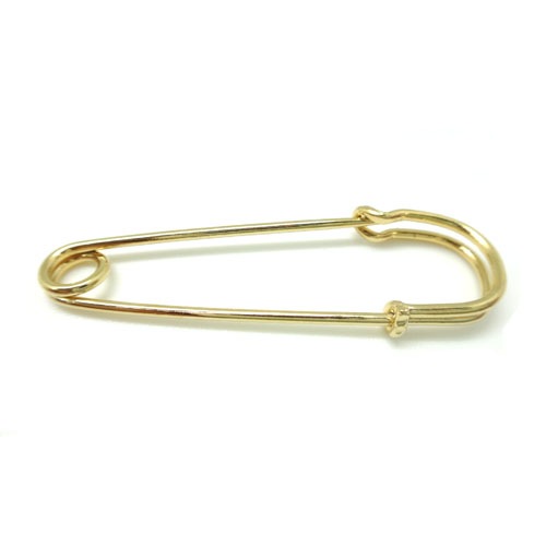 ◆ピンバッチ金具◆ カブトピン 45mm ゴールド