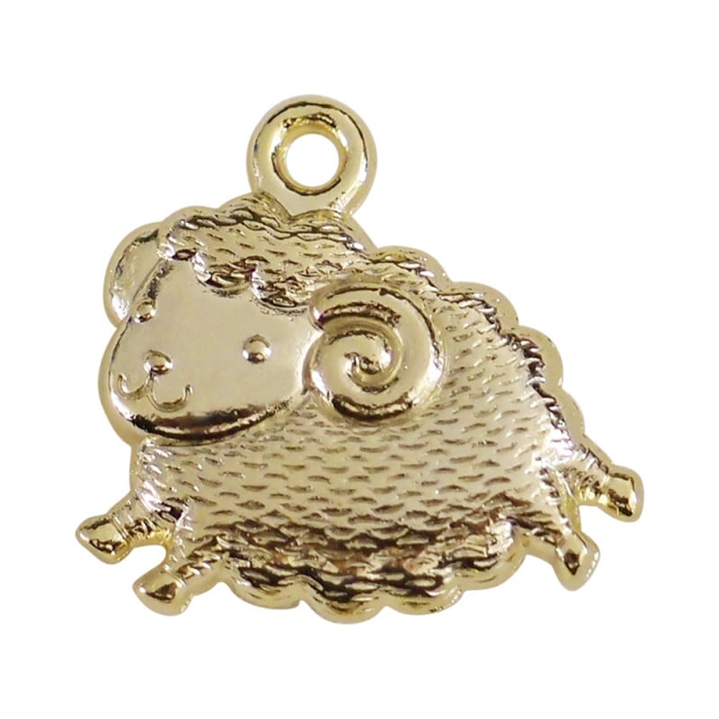 国産キャスト製マスコット 干支（未／ひつじ）ポップ調 ゴールド