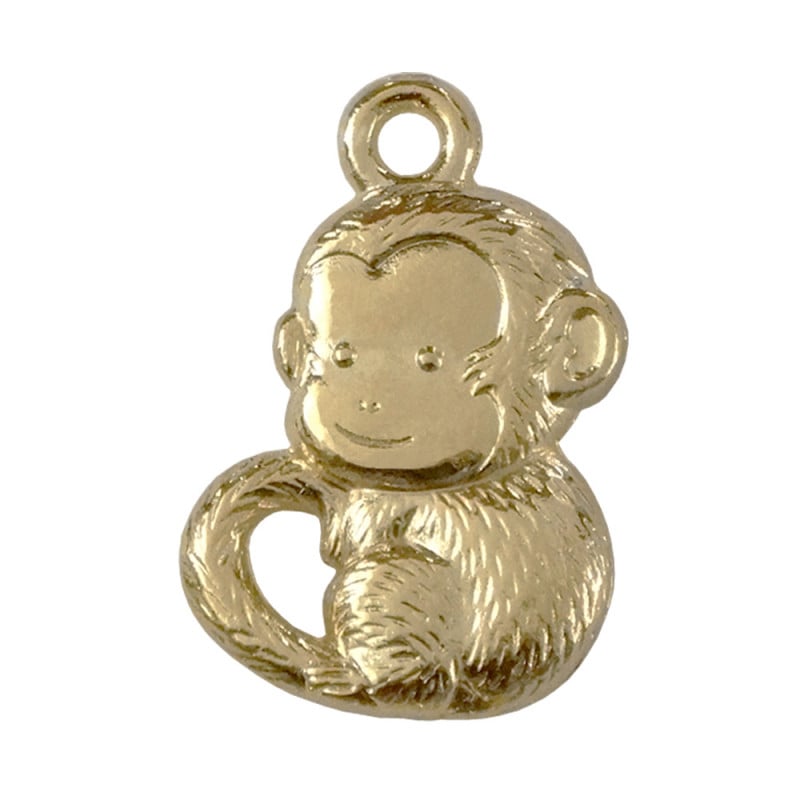 国産キャスト製マスコット 干支（申/さる）ポップ調 ゴールド