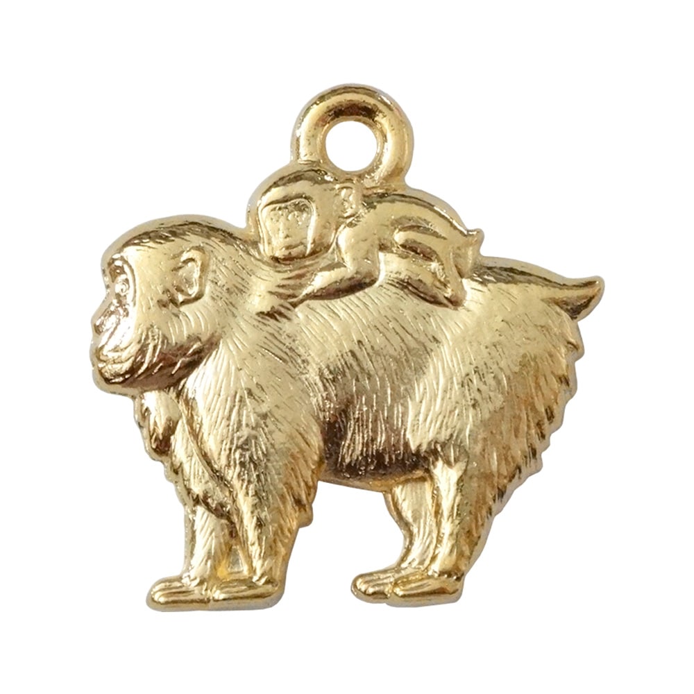 国産キャスト製マスコット 干支（申/さる）リアル調 ゴールド｜パーツ