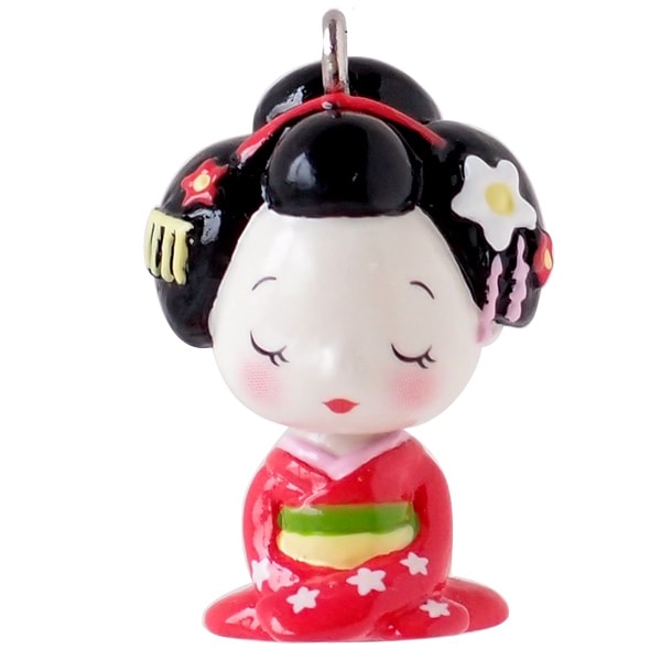 首振り舞妓マスコット 座り姿 赤