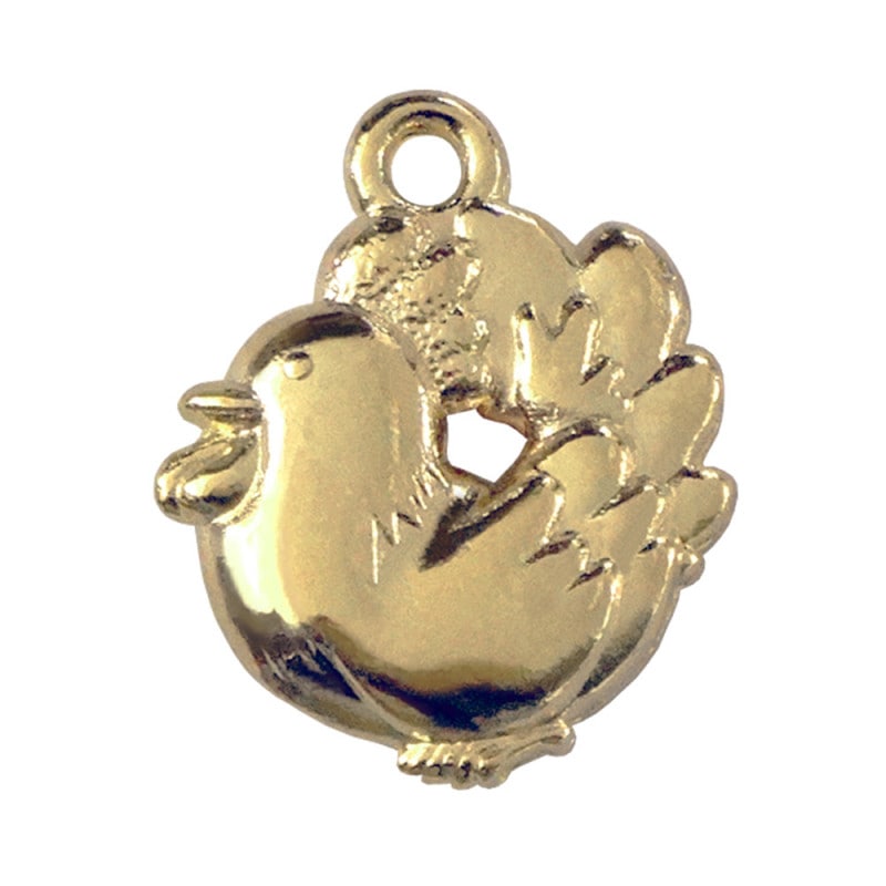 国産キャスト製マスコット 干支（酉/とり）ポップ調 ゴールド