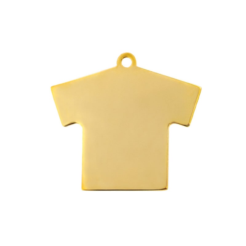 メタザ材料 Tシャツ型プレート PTTS3025 磨き加工 ゴールド （5枚～）