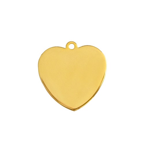 メタザ材料 ハート型プレート PTHT2423 磨き加工 ゴールド 5／10／50／100枚