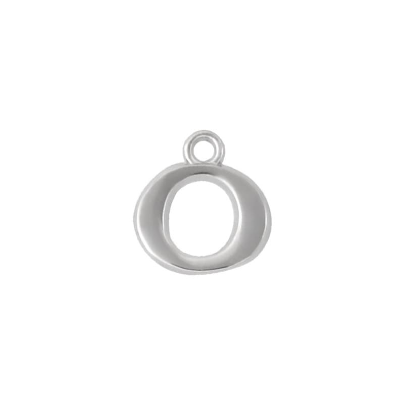 アルファベット＆数字キャストチャーム PE1000 ニッケル （0：数字）本体のみ/カニカンフック付き