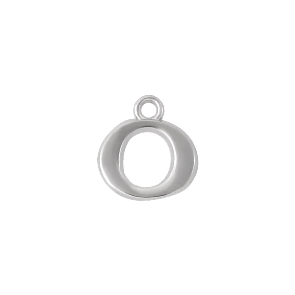 アルファベット＆数字キャストチャーム PE1000 ニッケル （0：数字）本体のみ/カニカンフック付き