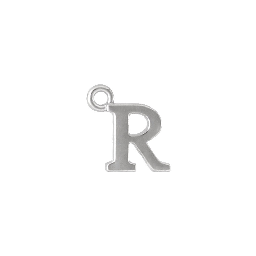 アルファベット＆数字キャストチャーム PE1000 ニッケル （R）本体のみ/カニカンフック付き