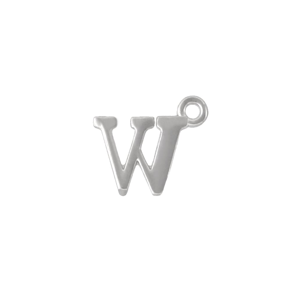 アルファベット＆数字キャストチャーム PE1000 ニッケル （W）本体のみ/カニカンフック付き