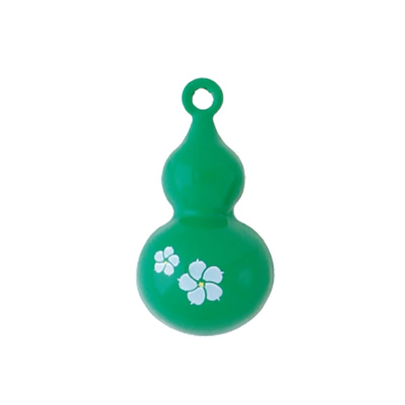 ●オルゴールのような癒しの音色● 開運お守り  水琴箪 瓢箪の花柄 グリーン