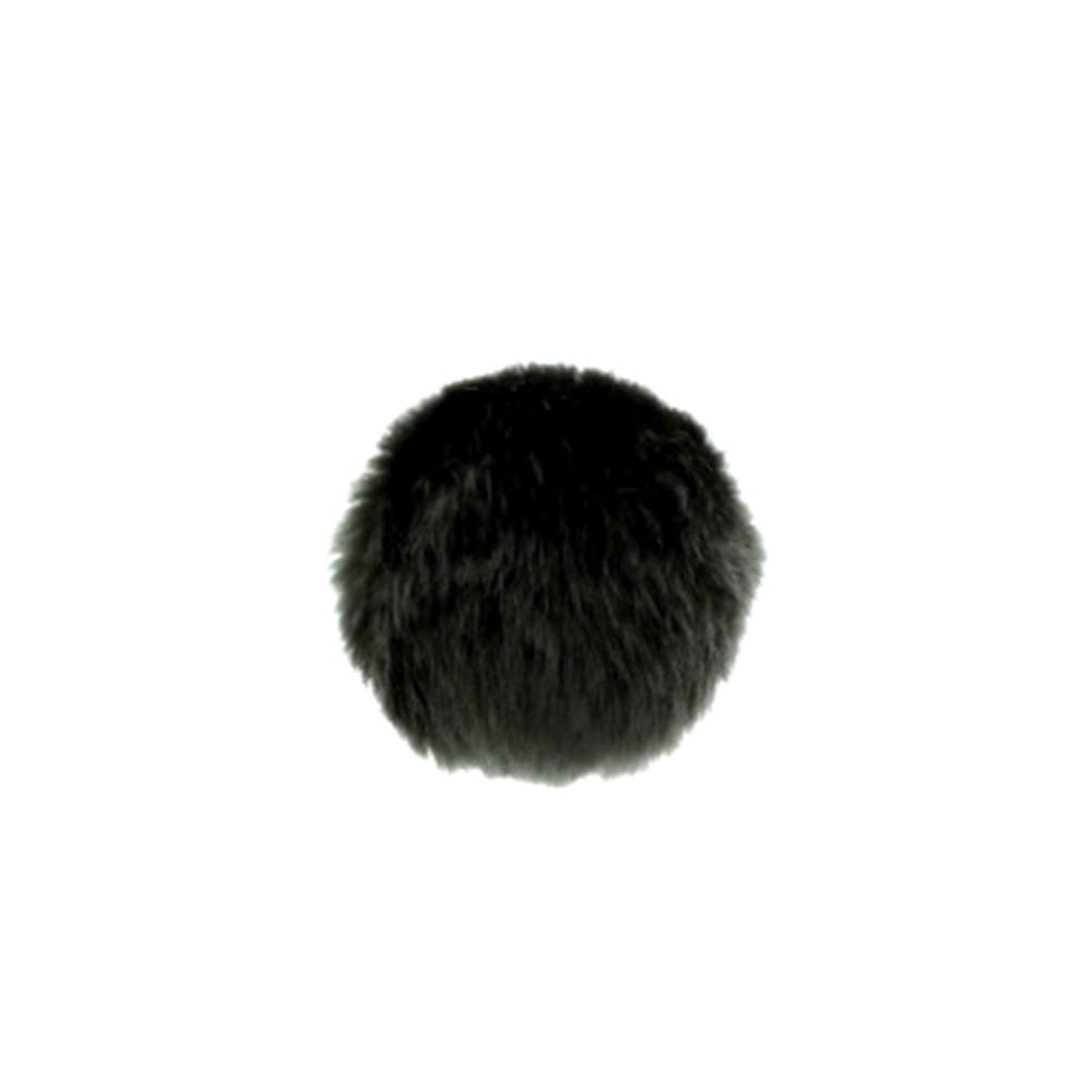 フェイクファー (エコファー) ぼんぼん 5cm ブラック【ネコポス便不可】