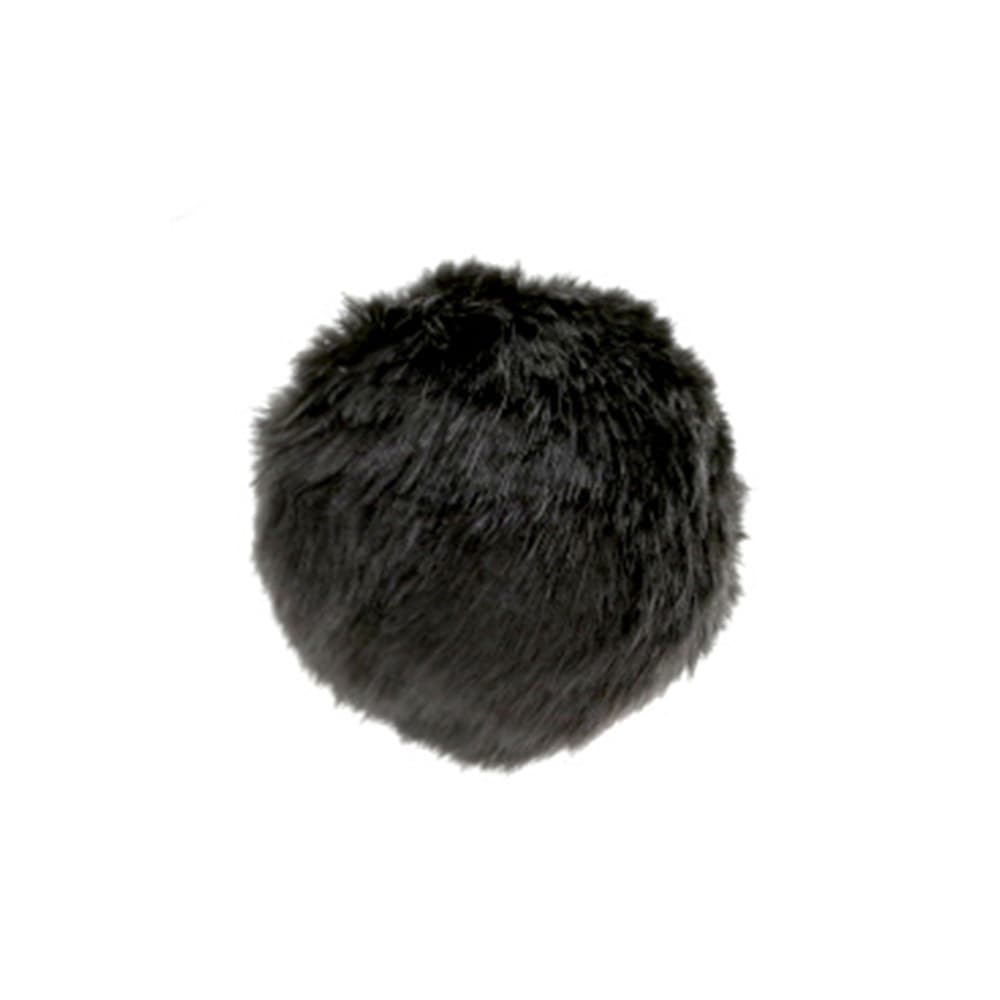 フェイクファー (エコファー) ぼんぼん 7cm ブラック 【ネコポス便不可】