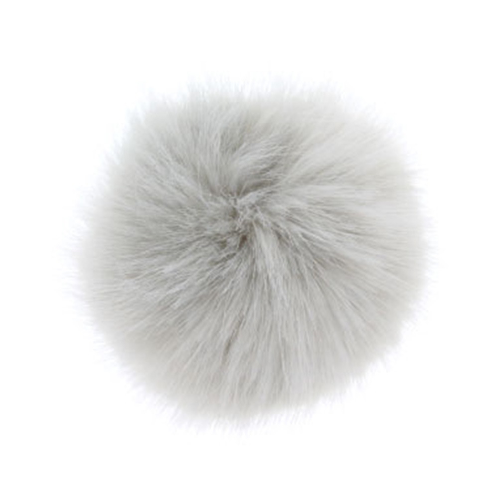 フェイクファー (エコファー) ぼんぼん 10cm グレー 【ネコポス便不可】