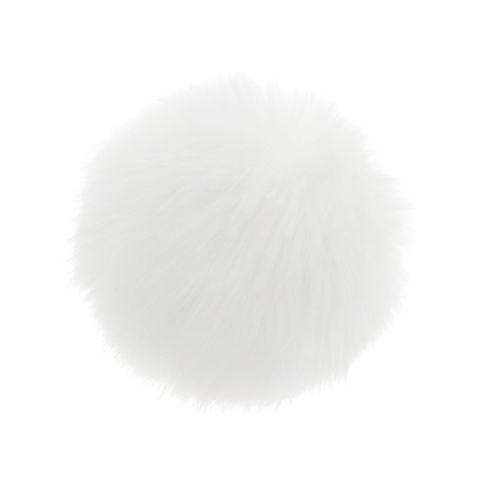 フェイクファー (エコファー) ぼんぼん 10cm ホワイト 【ネコポス便不可】