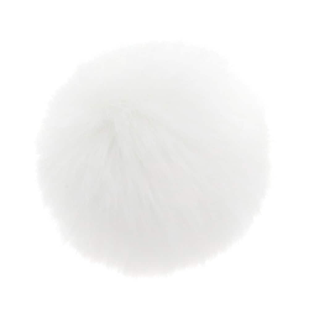 フェイクファー (エコファー) ぼんぼん 12cm ホワイト 【ネコポス便不可】