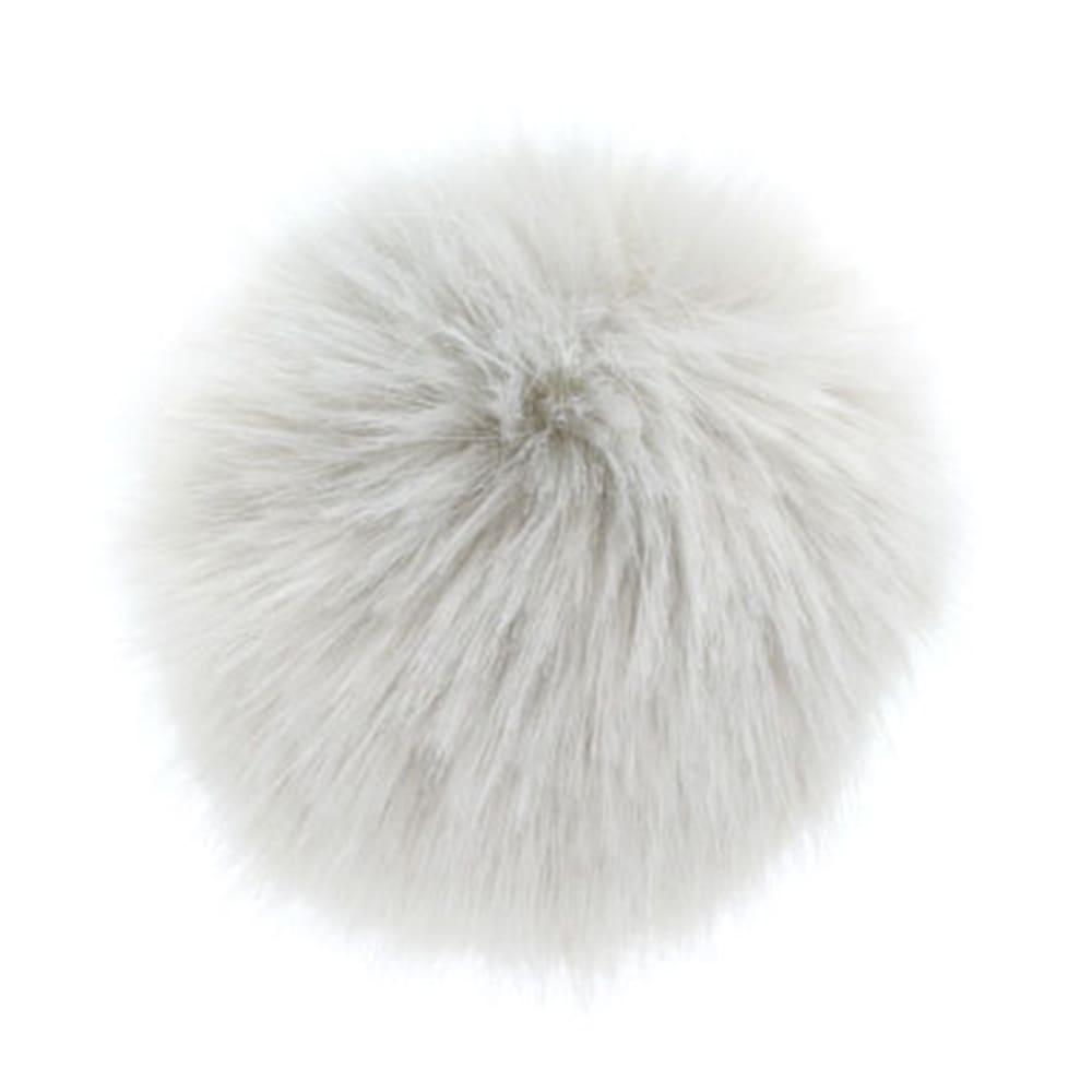 フェイクファー (エコファー) ぼんぼん 12cm グレー 【ネコポス便不可】