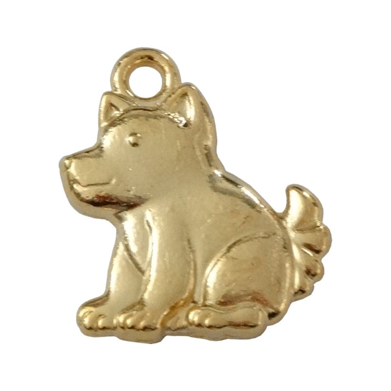 国産キャスト製マスコット 干支（戌/いぬ） ポップ調 ゴールド