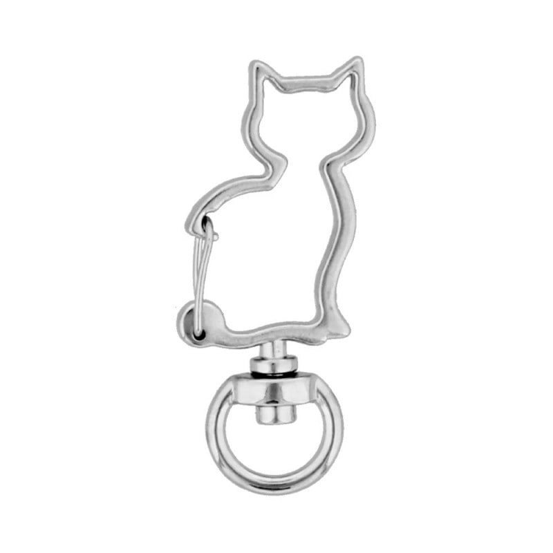 チャームフック ねこ(全身)型 シルバー